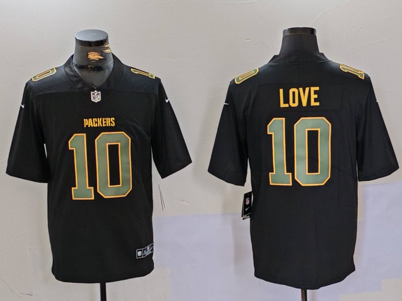 Men's Green Bay Packers ACTIVE PLAYER Custom Black Fashion Vapor Limited Stitched Football Jersey